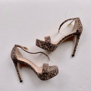 Stuart Weitzman Leopard Suede Platform